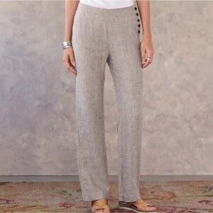 Sundance Sierra Pant Linen Blend Stripe Button Side Size 2P